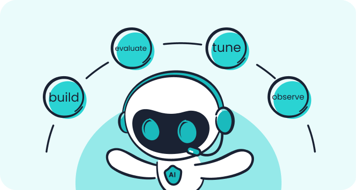 illustration of a self-improving AI Agent with a loop
