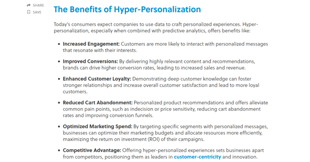 benefits of hyper-personalization