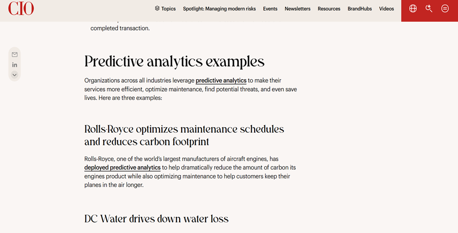 predictive analytics examples
