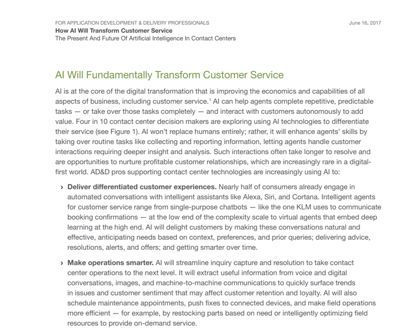 AI will fundamentally transform customer service