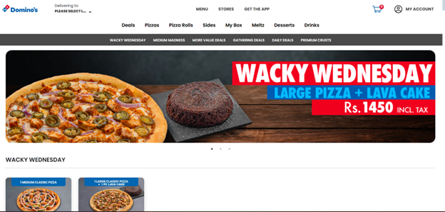 Domino's official website
