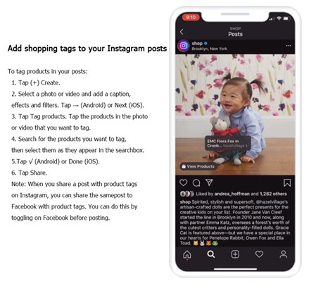Add tags to Instagram posts