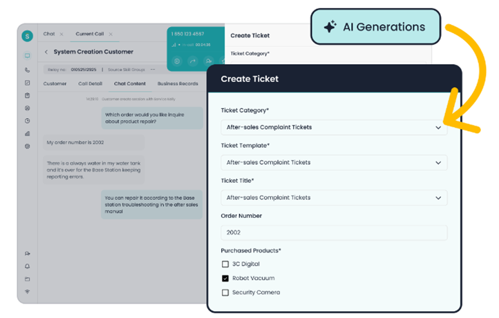 Sobot automatic ticket creation