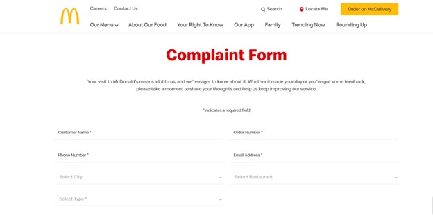 McDonald's feedback platform