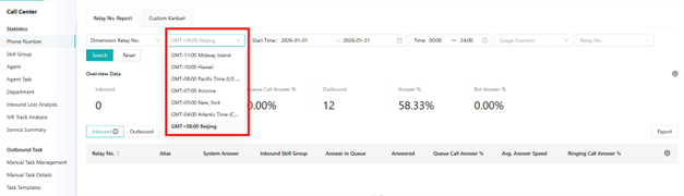Sobot time zone setting