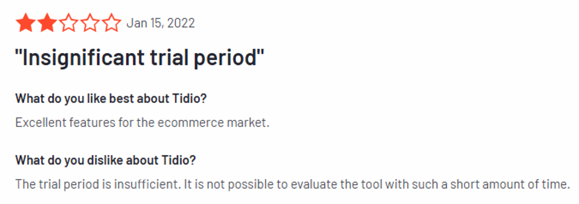 limited trial period