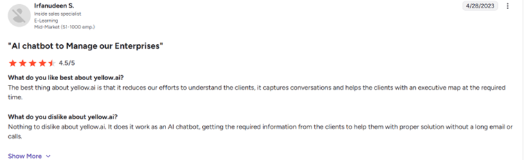 Yellow AI enterprise integrations