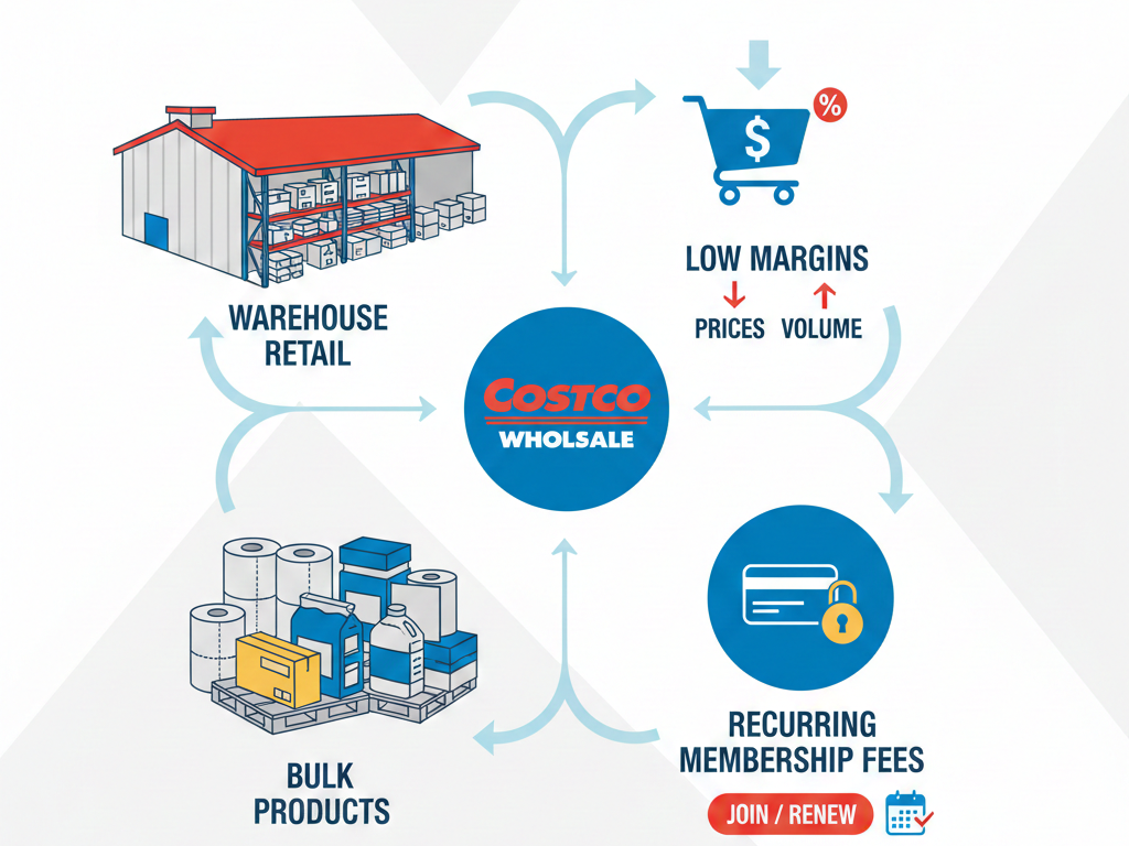Costco Business Model Cycle – Low Margins, Membership Fees, Bulk Retail