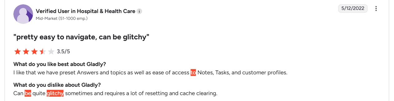 Gladly occasional glitches and refresh issues