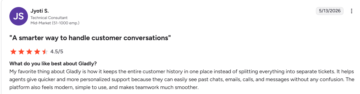 Gladly personalized customer experience