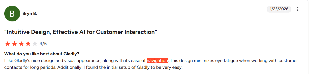 Gladly user-friendly agent interface