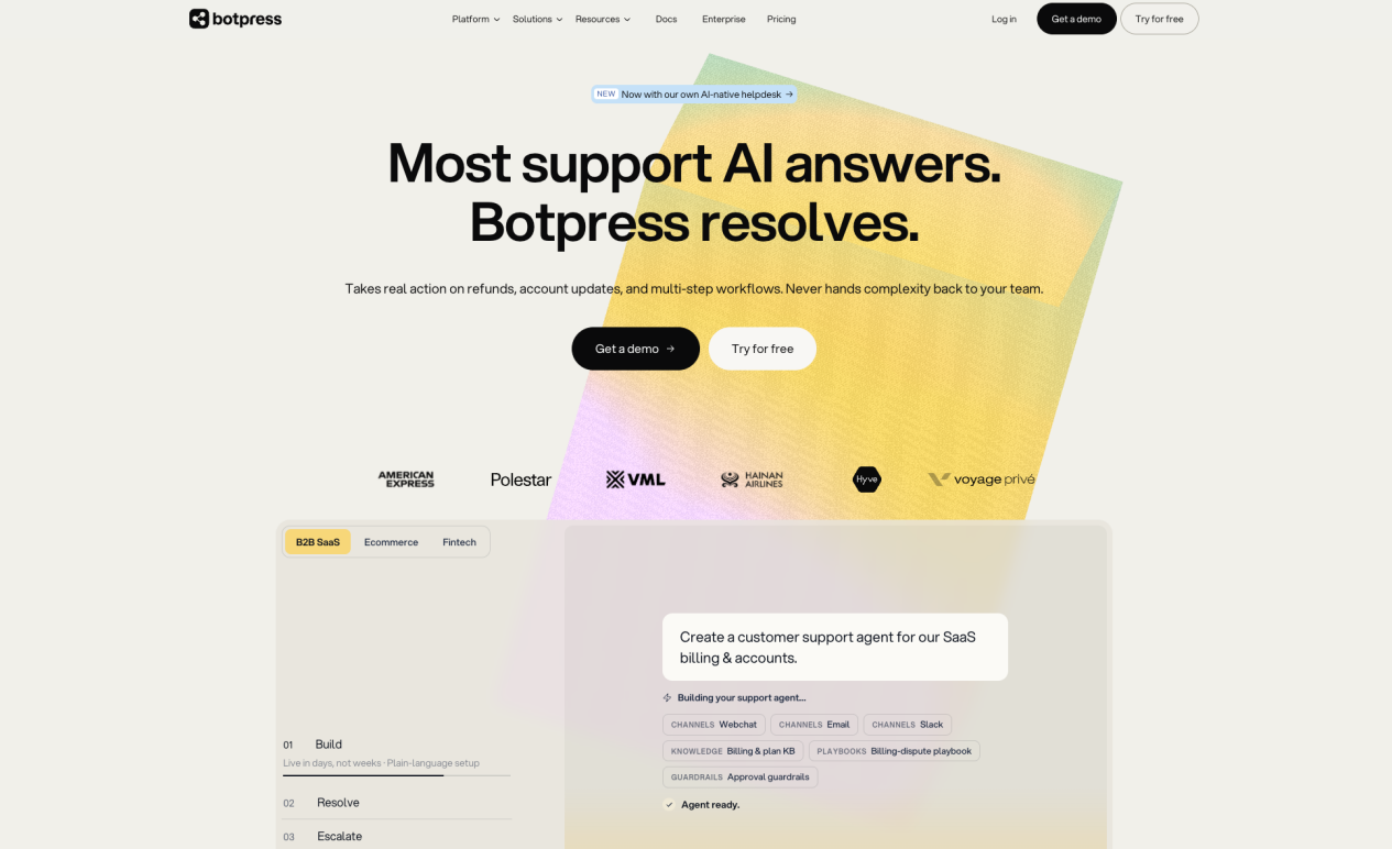 Botpress AI agent builder customer service