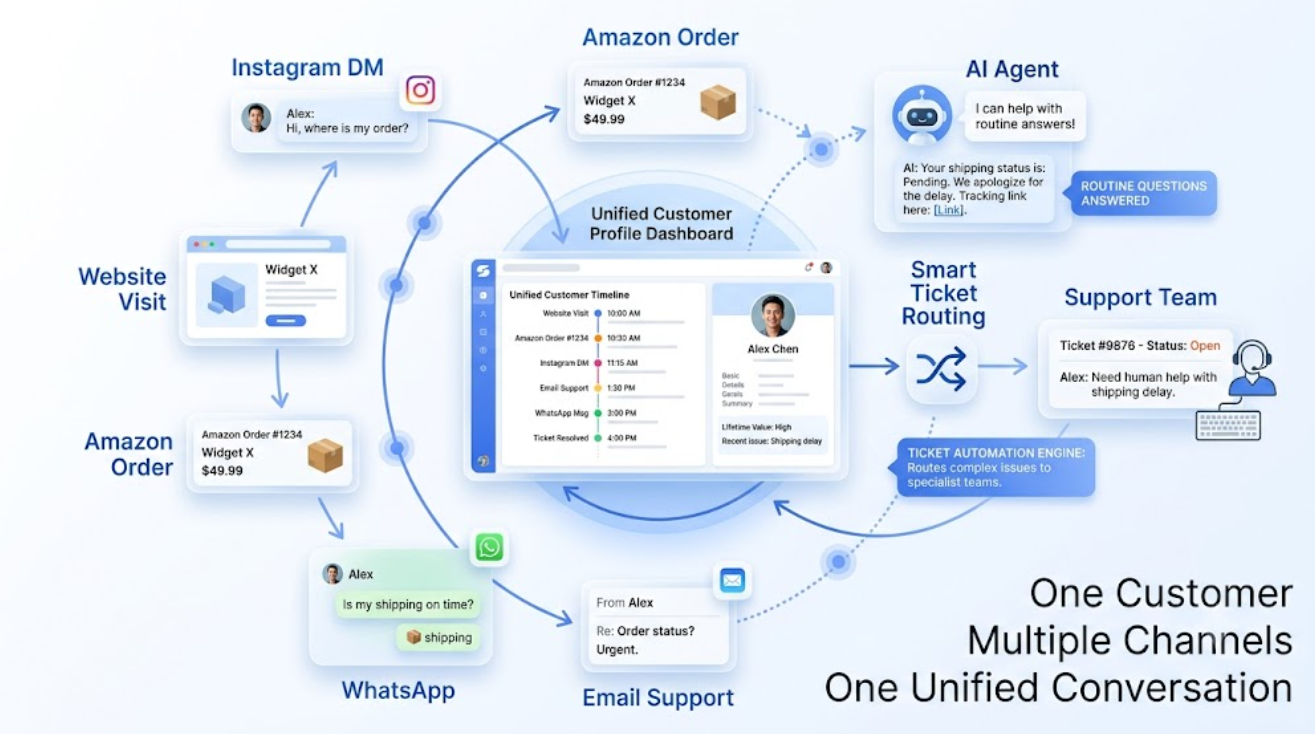 Sobot omnichannel customer journey across multiple touchpoints