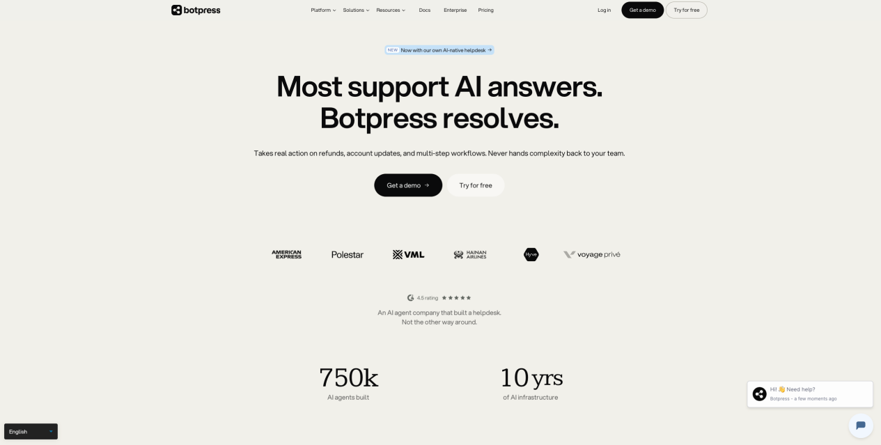 Botpress: for developer-led customization