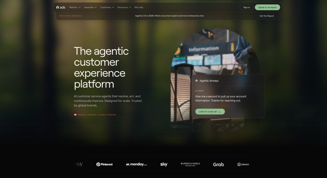 Ada AI customer experience platform