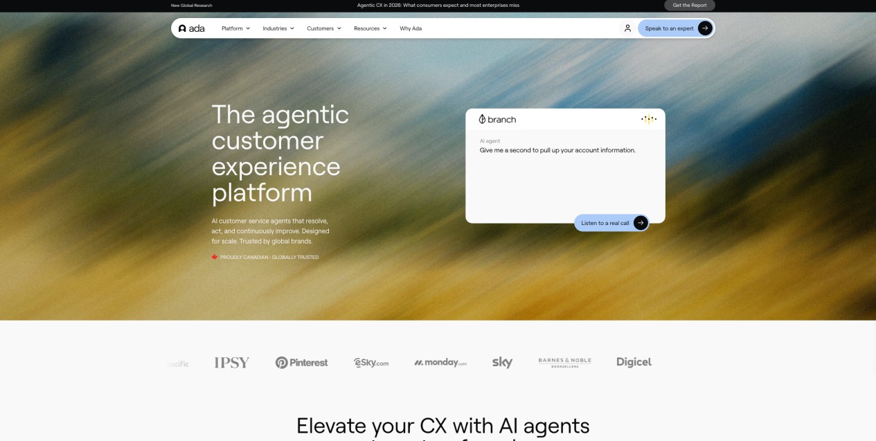Ada enterprise AI agent