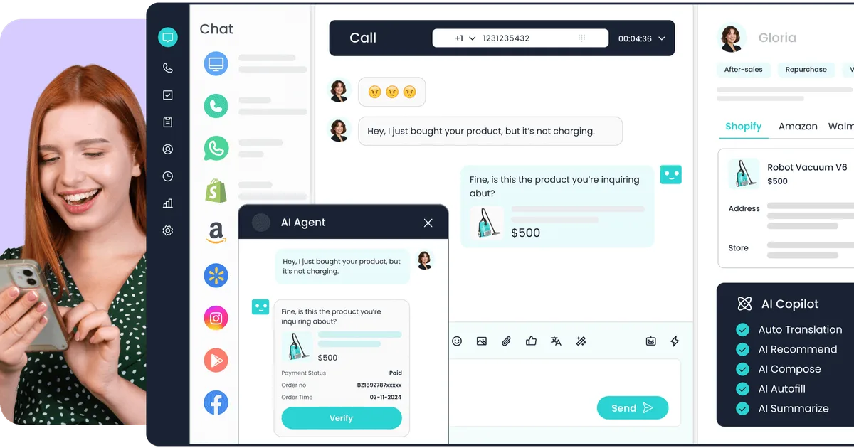 Sobot AI contact center workspace visual