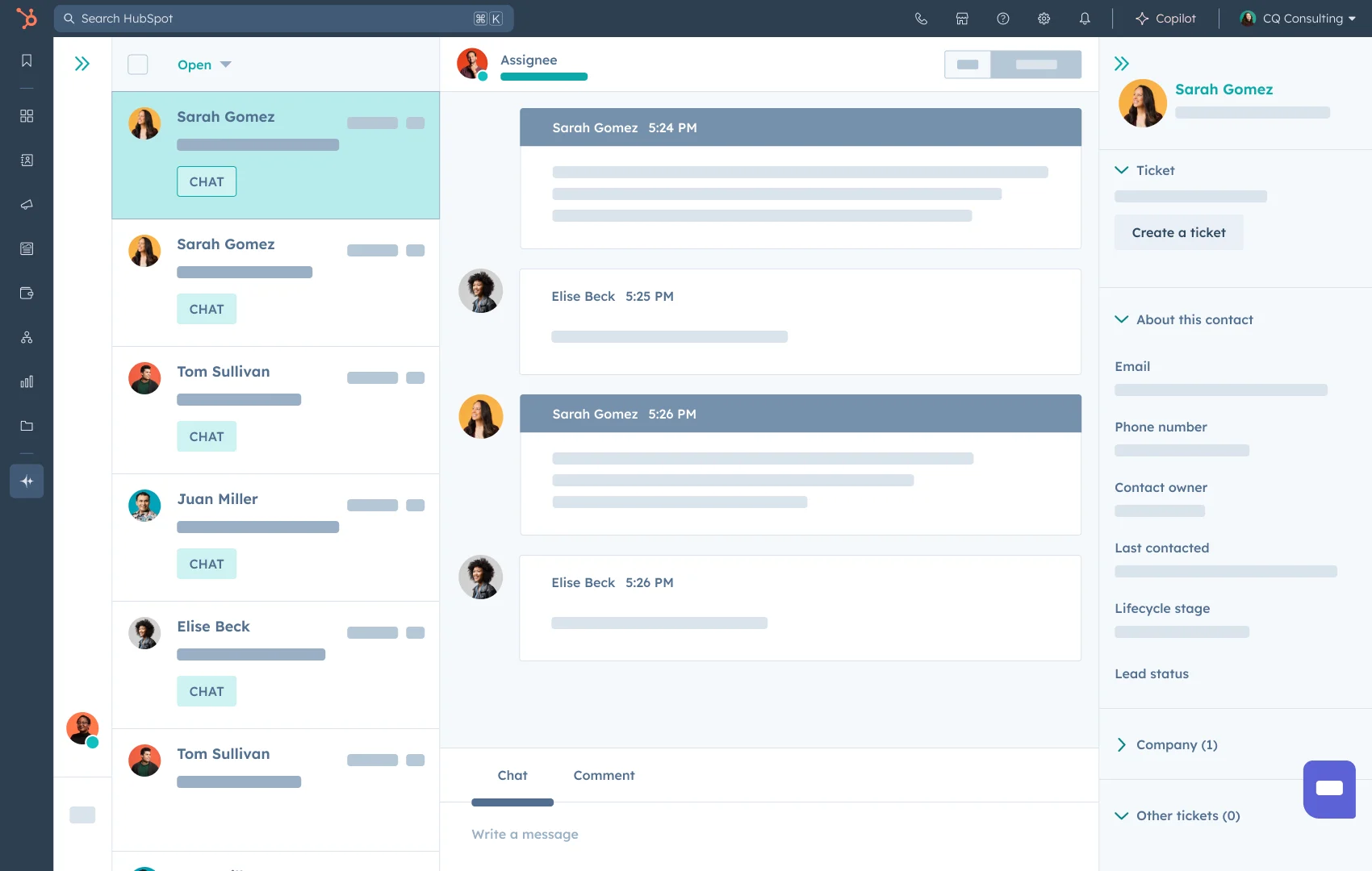 HubSpot Service Hub help desk interface