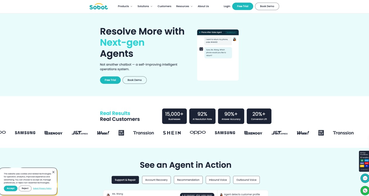 Sobot next-gen AI agents platform for Singapore customer service