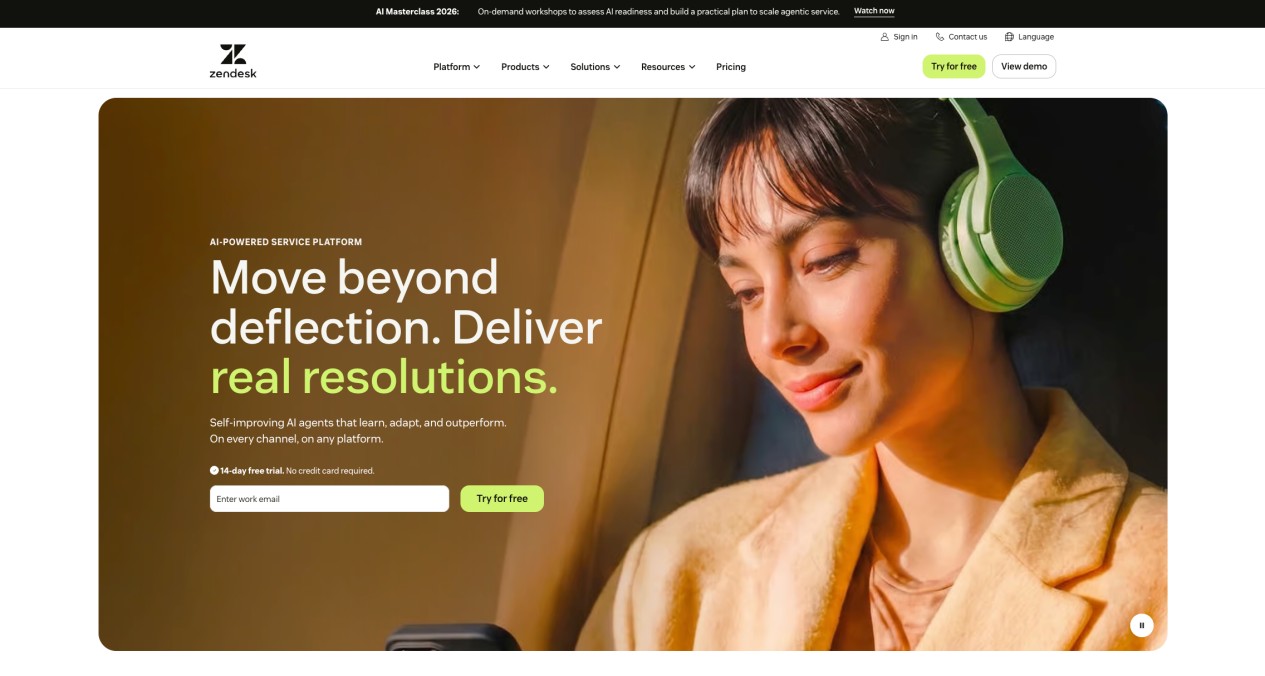 Zendesk service platform for ticketing