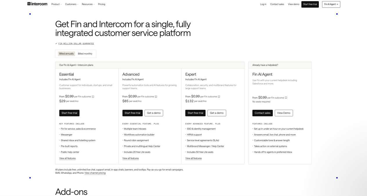 Intercom pricing
