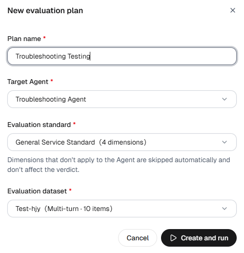 AI Agent customer service evaluation plans