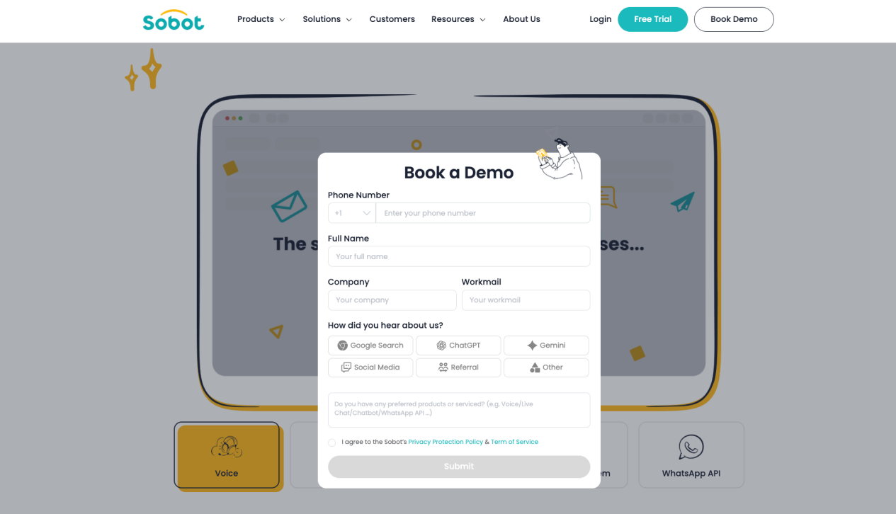 Sobot AI Agents resolving a customer task with contextual handoff