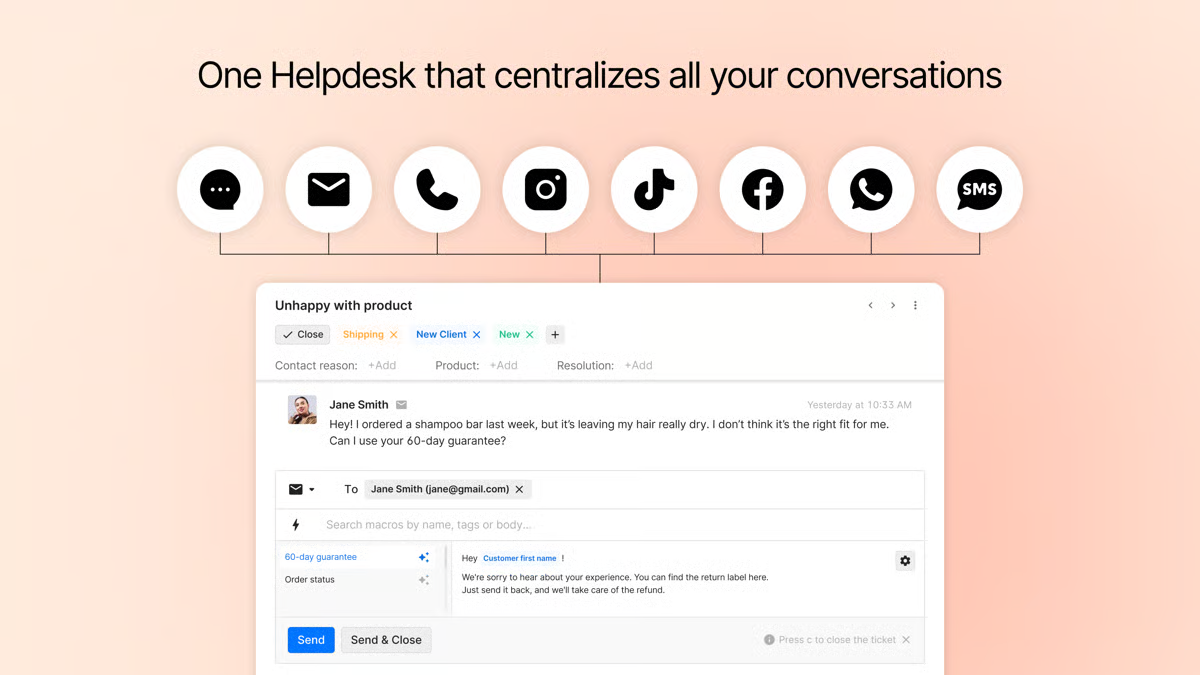 Gorgias AI Agent for Shopify order and post-purchase support