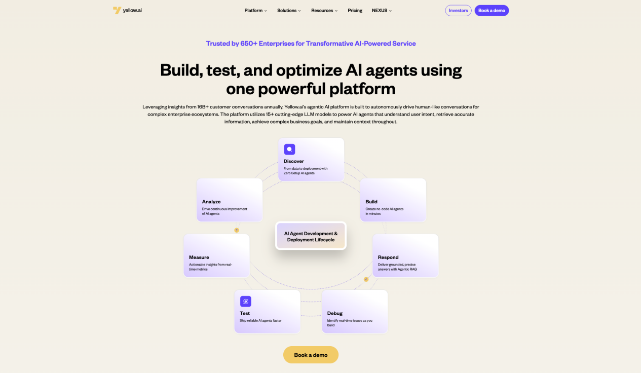 Yellow.ai Agentic AI Platform for enterprise automation