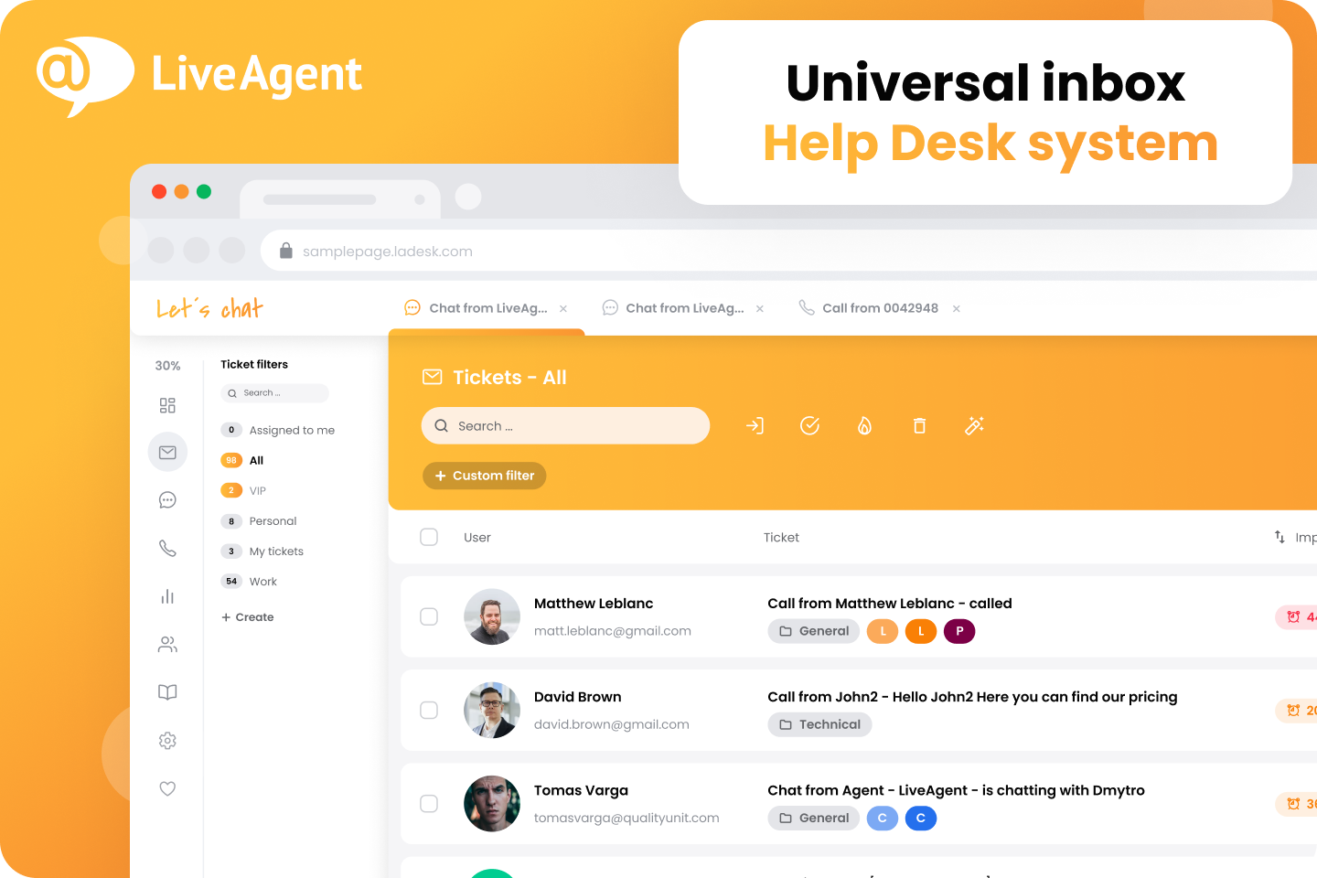 Liveagent Omnichannel Universal Inbox